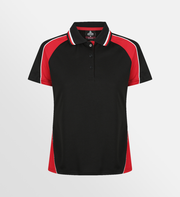 Custom T-shirt Printing Aussie Pacific Panorama Polo Black Red White Front