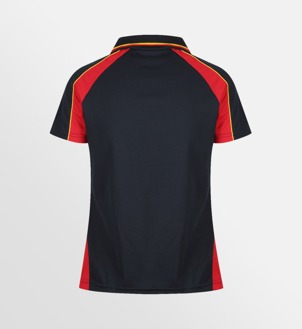 Custom T-shirt Printing Aussie Pacific Panorama Polo Navy Red Gold Back