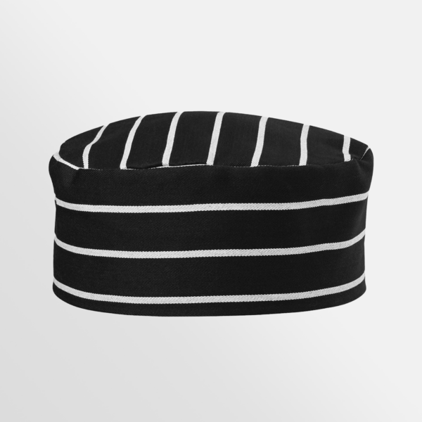 Custom Printed Merch Gildan Chefs Cap Black and White Stripes