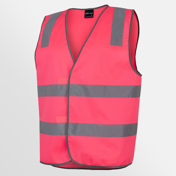 Custom Printed Merch QTCO JB's Hi Vis (D+N) Safety Vest Pink front