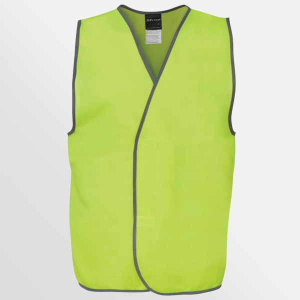 Custom Printed Merch QTCO JB's Wear Hi Vis Safety Vest Lime front