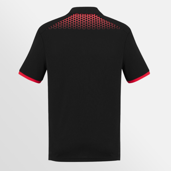 Custom Printed T-shirts QTCO Biz Collection Mens Galaxy Short Sleeve Polo Black Red back