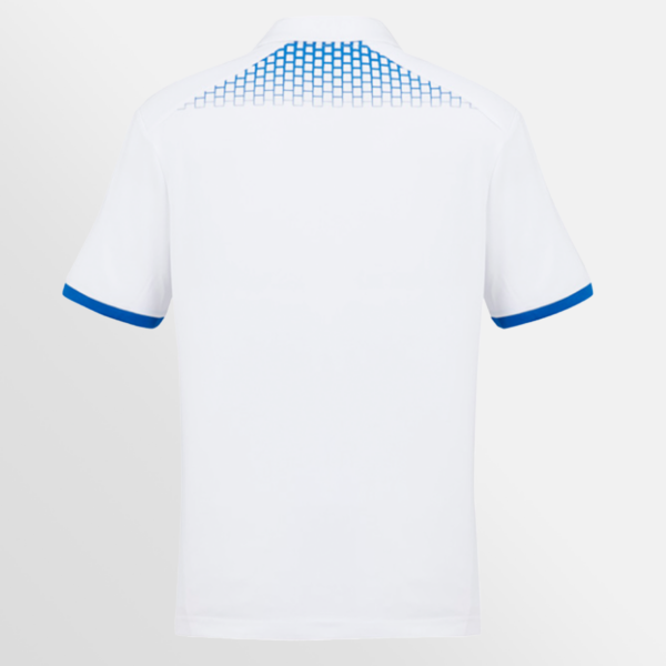 Custom Printed T-shirts QTCO Biz Collection Mens Galaxy Short Sleeve Polo White Royal back