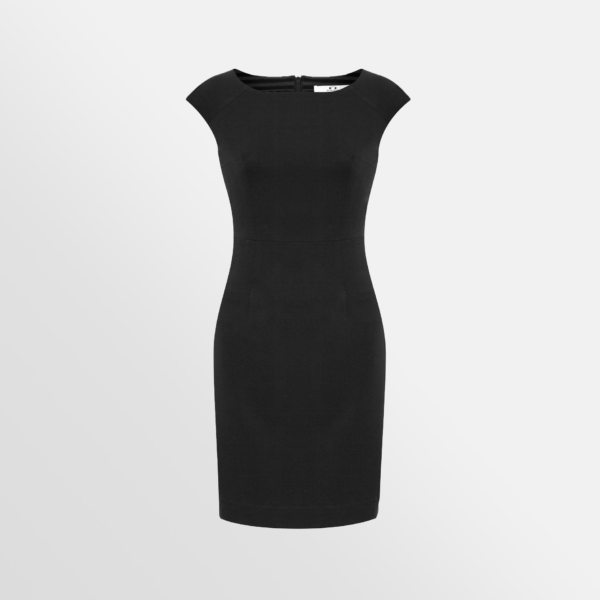 Custom Printed Merch QTCO Biz Collection Ladies Audrey Dress Black front