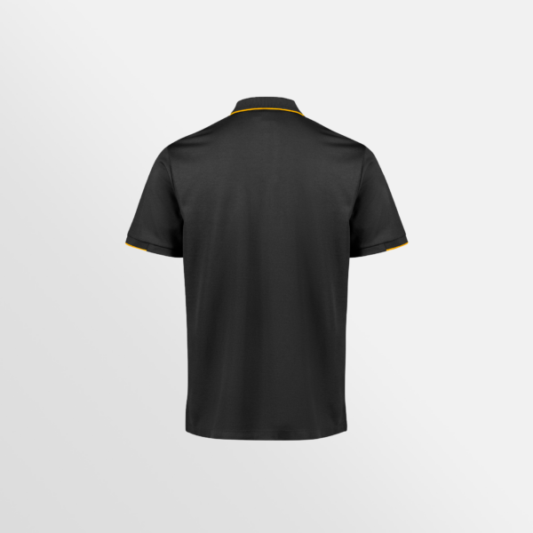 Custom Printed T-shirts Biz Collection Mens Polos Black Gold Back