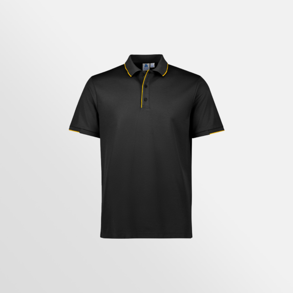 Custom Printed T-shirts Biz Collection Mens Polos Black Gold Front