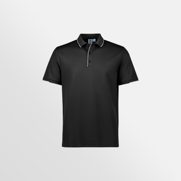 Custom Printed T-shirts Biz Collection Mens Polos Black White Front