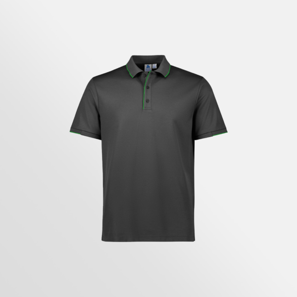 Custom Printed T-shirts Biz Collection Mens Polos Grey Lime Front