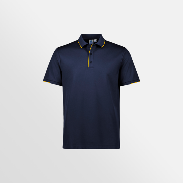 Custom Printed T-shirts Biz Collection Mens Polos Navy Gold Front