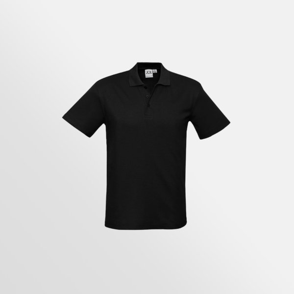 Custom Printed T-shirts Biz Collection Mens Crew Polo Black Front