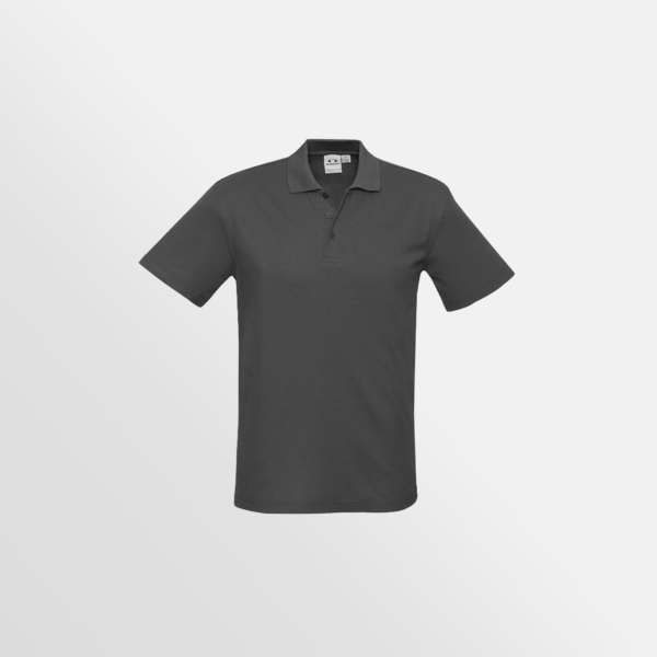 Custom Printed T-shirts Biz Collection Mens Crew Polo Charcoal Front