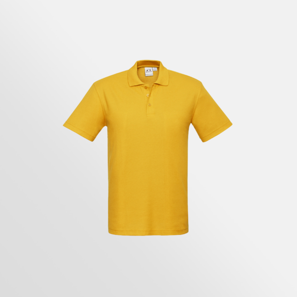 Custom Printed T-shirts Biz Collection Mens Crew Polo Gold Front