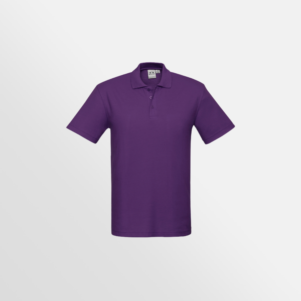 Custom Printed T-shirts Biz Collection Mens Crew Polo Purple Front
