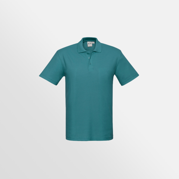 Custom Printed T-shirts Biz Collection Mens Crew Polo Teal Front