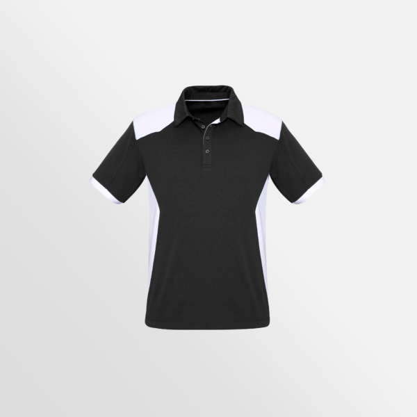 Custom Printed T-shirts Biz Collection Mens Rival Polo Black White Front