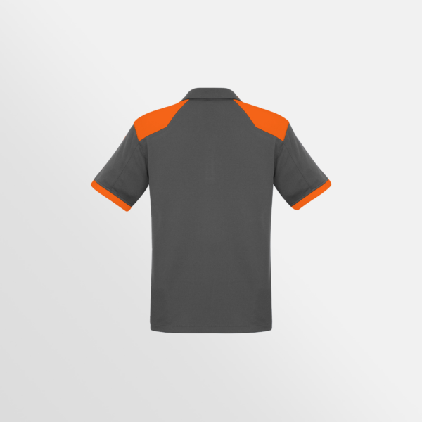 Custom Printed T-shirts Biz Collection Mens Rival Polo Grey Orange Back