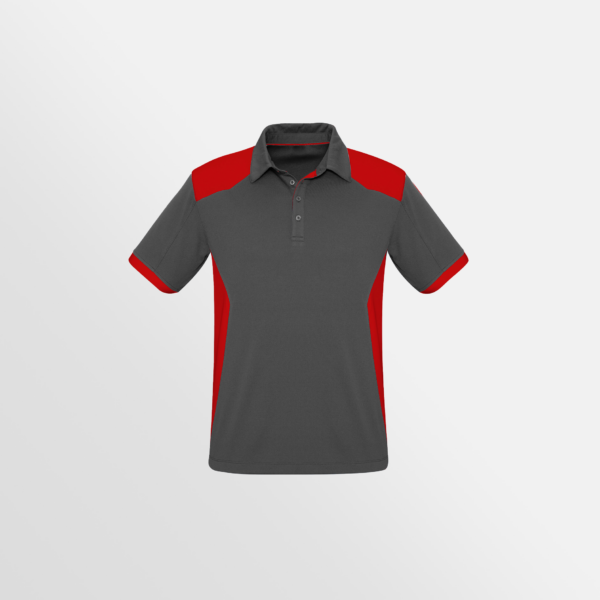 Custom Printed T-shirts Biz Collection Mens Rival Polo Grey Red Front