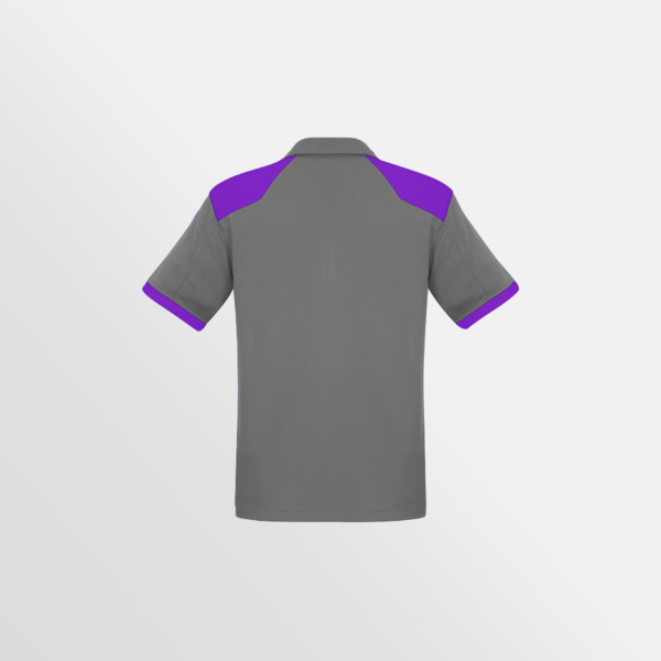 Custom Printed T-shirts Biz Collection Mens Rival Polo Silver Purple Back