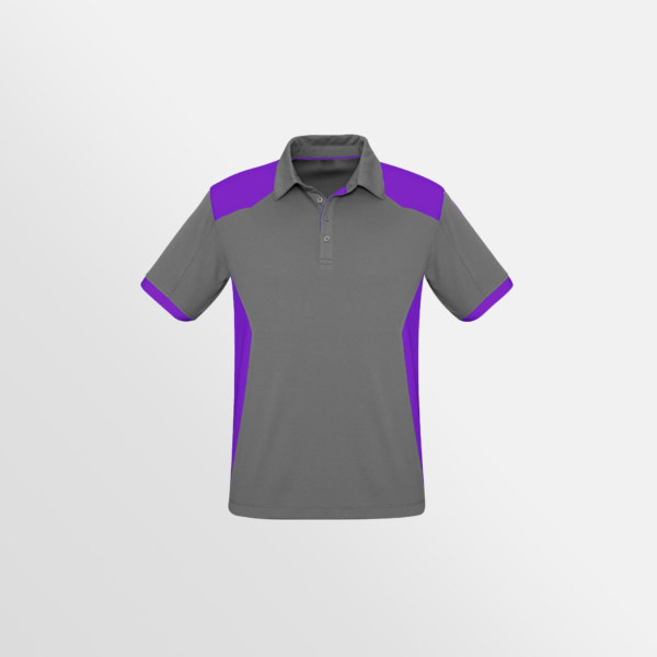 Custom Printed T-shirts Biz Collection Mens Rival Polo Silver Purple Front