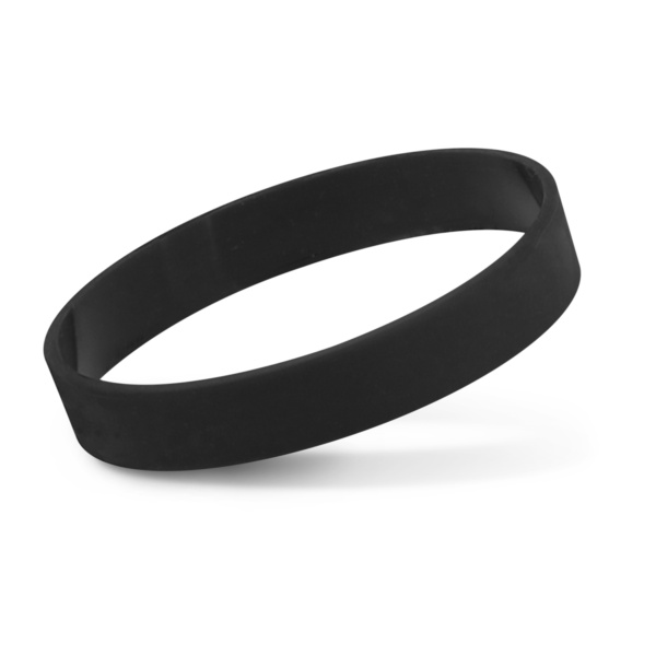 Custom Printed Merch QTCO Trends 114485 Silicone Wrist Band (Indent) Black