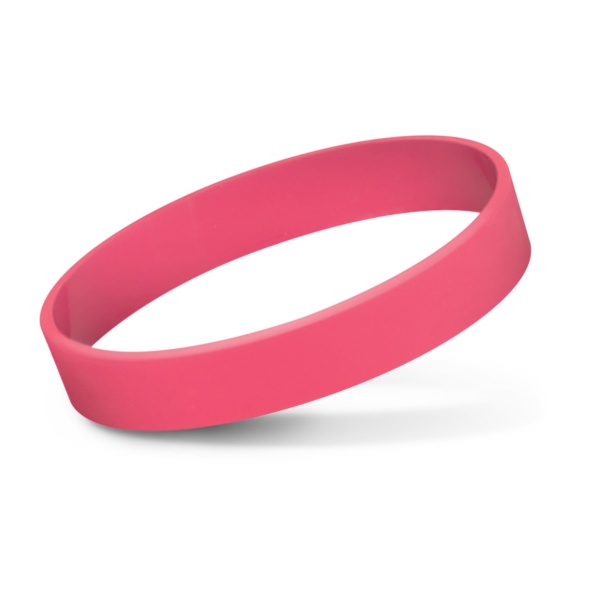 Custom Printed Merch QTCO Trends 114485 Silicone Wrist Band (Indent) Pink