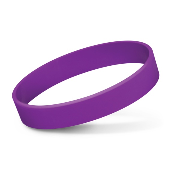 Custom Printed Merch QTCO Trends 114485 Silicone Wrist Band (Indent) Purple