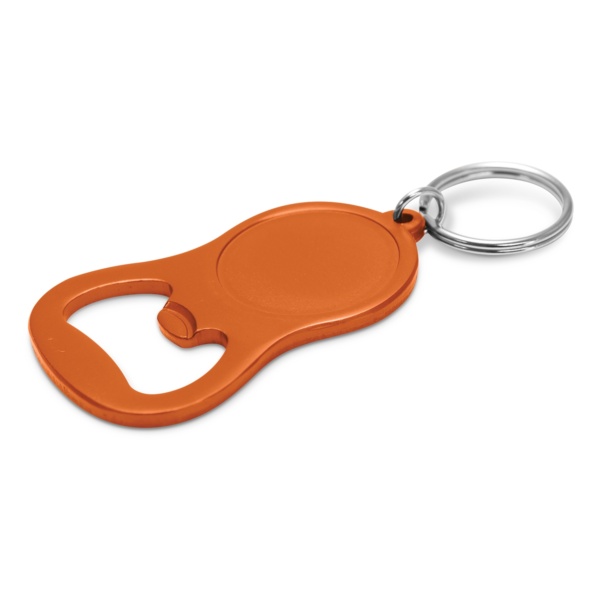 Custom Printed Merch QTCO Trends 107106 Chevron Bottle Opener Key Ring Orange