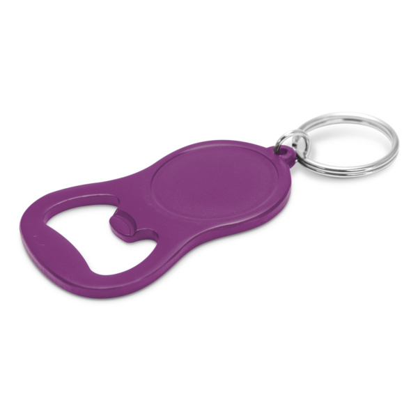 Custom Printed Merch QTCO Trends 107106 Chevron Bottle Opener Key Ring Purple