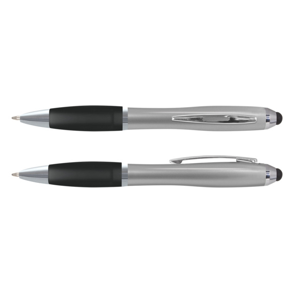 Custom Printed Merch QTCO Trends 107709 Vistro Stylus Pen Black Silver