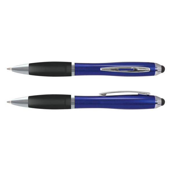 Custom Printed Merch QTCO Trends 107709 Vistro Stylus Pen Black Blue