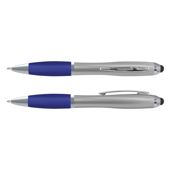 Custom Printed Merch QTCO Trends 107709 Vistro Stylus Pen Blue Silver