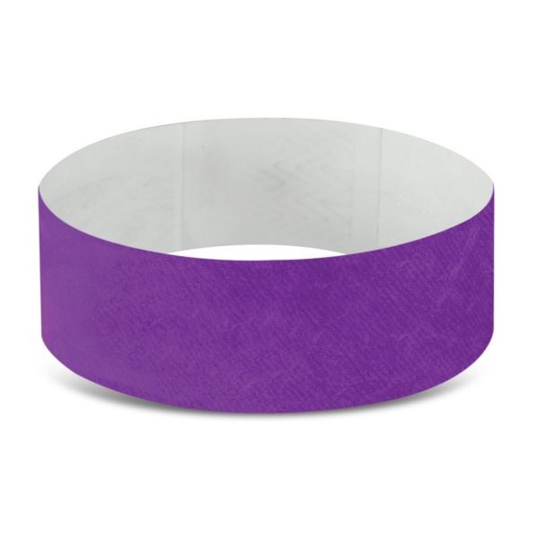 Custom Printed Merch QTCO Trends 110890 Tyvek Event Wrist Band Purple