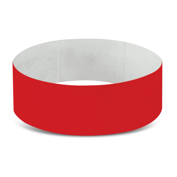 Custom Printed Merch QTCO Trends 110890 Tyvek Event Wrist Band Red