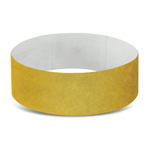Custom Printed Merch QTCO Trends 110890 Tyvek Event Wrist Band Gold