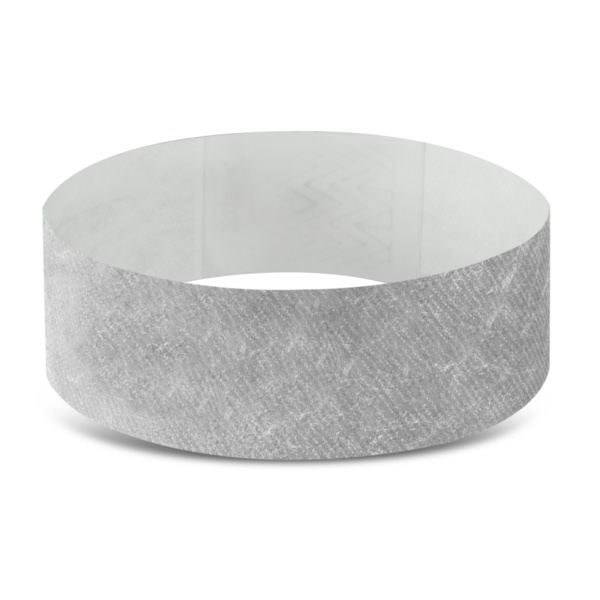 Custom Printed Merch QTCO Trends 110890 Tyvek Event Wrist Band Grey