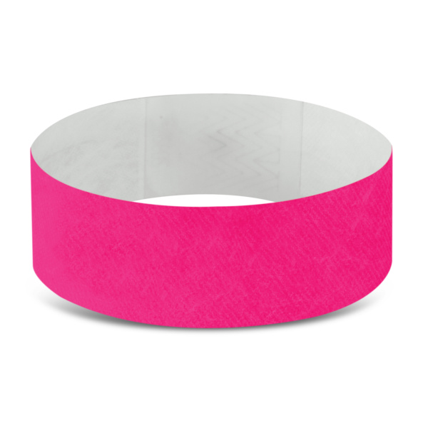 Custom Printed Merch QTCO Trends 110890 Tyvek Event Wrist Band Pink