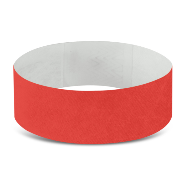 Custom Printed Merch QTCO Trends 110890 Tyvek Event Wrist Band Neon Sunfire Red