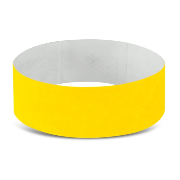 Custom Printed Merch QTCO Trends 110890 Tyvek Event Wrist Band Yellow
