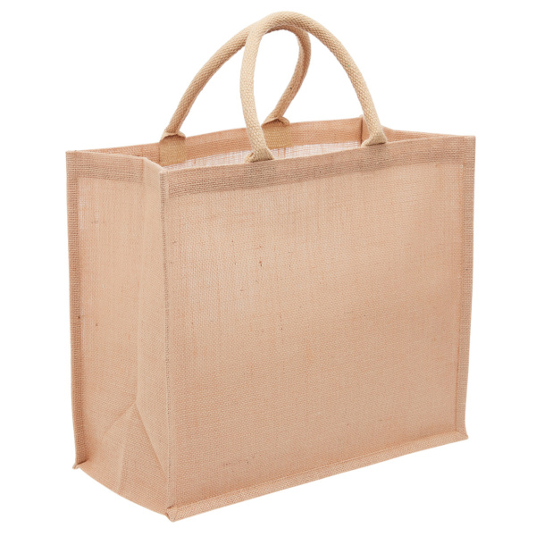 Custom Merch Printing QTCO Legend Life 1184 Eco Jute Tote with wide gusset Natural