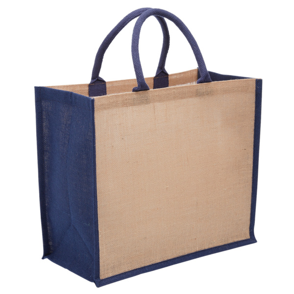 Custom Merch Printing QTCO Legend Life 1184 Eco Jute Tote with wide gusset Navy