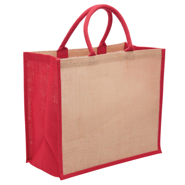 Custom Merch Printing QTCO Legend Life 1184 Eco Jute Tote with wide gusset Red