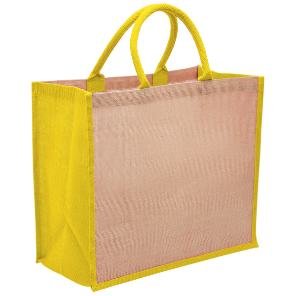 Custom Merch Printing QTCO Legend Life 1184 Eco Jute Tote with wide gusset Yellow