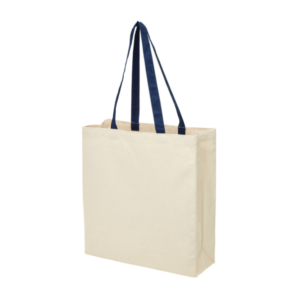 Custom Merch Printing QTCO Legend Life 2002 Heavy Duty Canvas Tote with Gusset Natural Navy