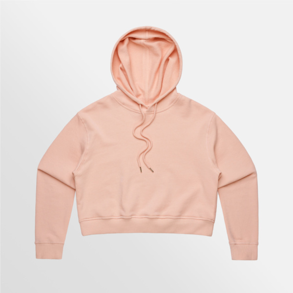 Custom Printed AS Colour Crop Hood Pink