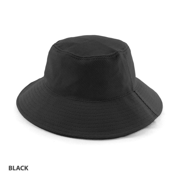 Custom Printed Merch QTCO Grace Collection AH361 PQ Mesh Bucket Hat Black