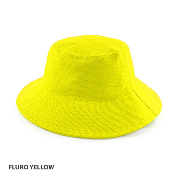 Custom Printed Merch QTCO Grace Collection AH361 PQ Mesh Bucket Hat Fluro Yellow
