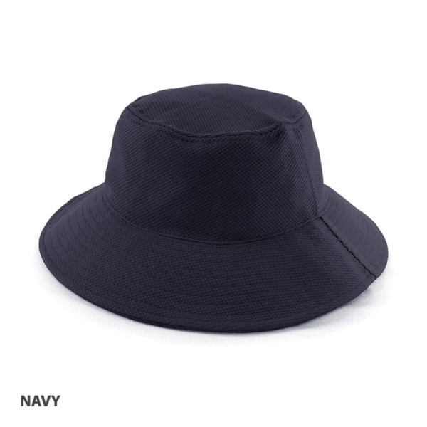 Custom Printed Merch QTCO Grace Collection AH361 PQ Mesh Bucket Hat Navy