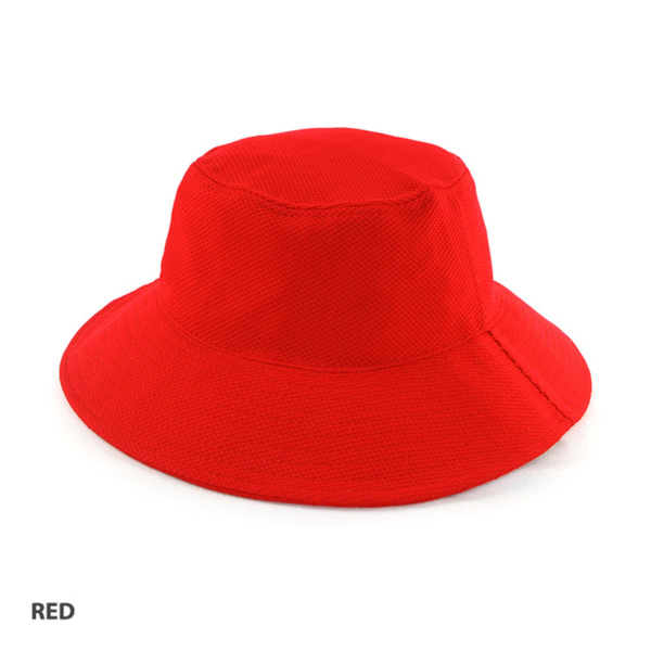 Custom Printed Merch QTCO Grace Collection AH361 PQ Mesh Bucket Hat Red