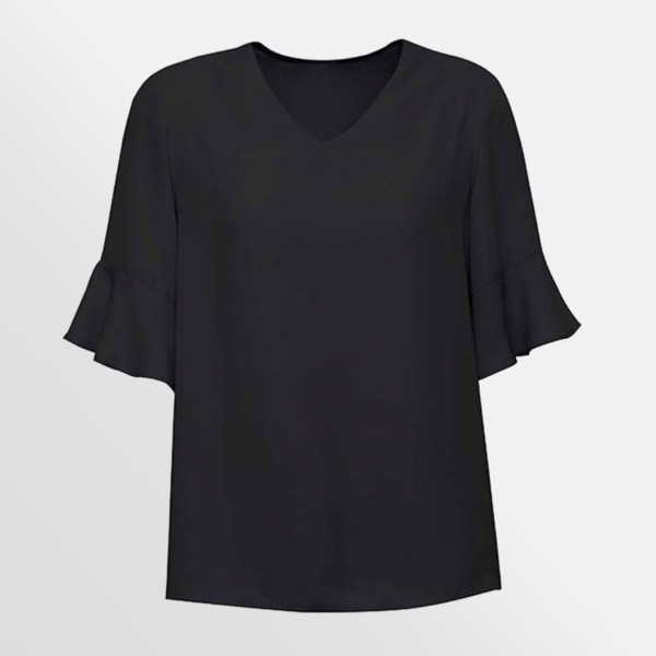 Aria Fluted Blouse from BizCorporates in storm black