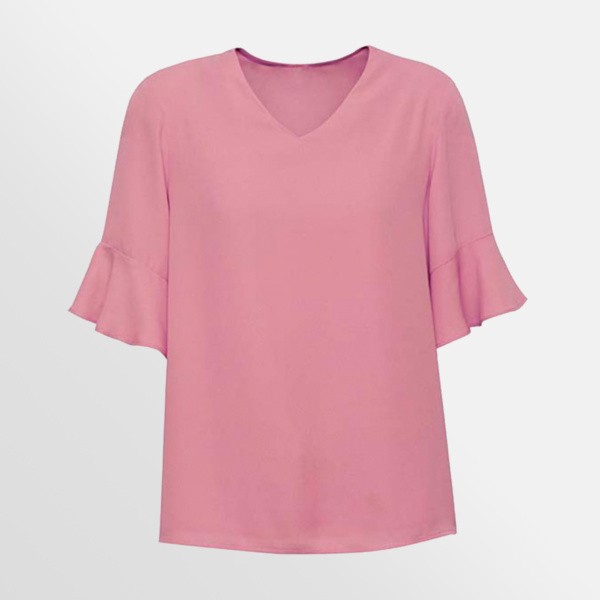 Aria Fluted Blouse from BizCorporates in storm dusty rose